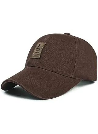 Men Baseball Cap, Sports Golf Snapback Cap Shading Outdoor Simple Solid Hats Sun Protection, Brown 