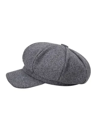 Woolen Octagonal Cap Grey 