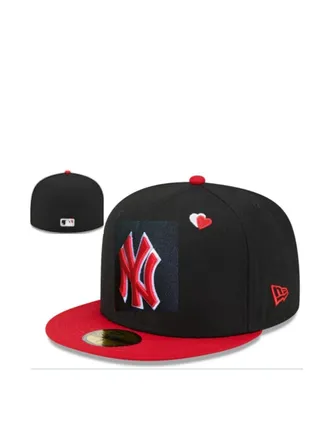 NEW York 3D Embroidered Fitted Baseball Team Cap with Closed Back for Sun Protection 