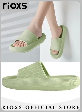 Slides for Women Men Pillow Slippers Non-Slip Bathroom Shower Sandals Soft Thick Sole Indoor and Outdoor Slides 