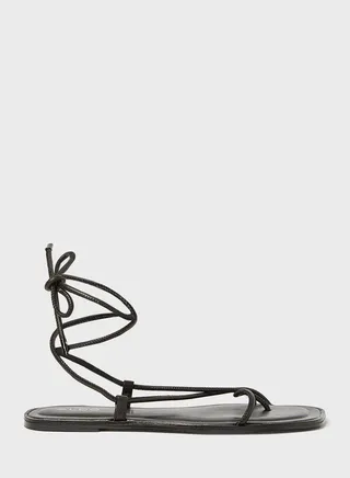 Adravia Tie-Up Flat Sandals 