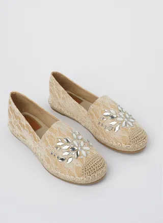 JOVE Women's Casual Espadrilles BEIGE 
