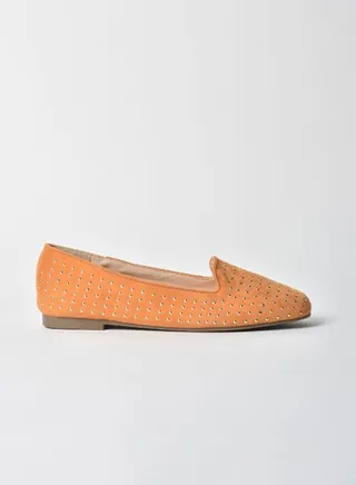 Flat Ballerina Brown/Orange 