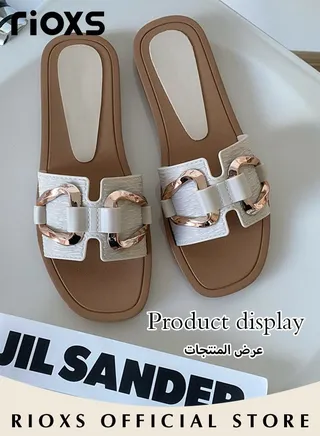 Women's Fashion Slippers Anti-Slip Beach Sandals Comfortable Soft Sole Flat Sandals for Indoor and Outdoor Use 