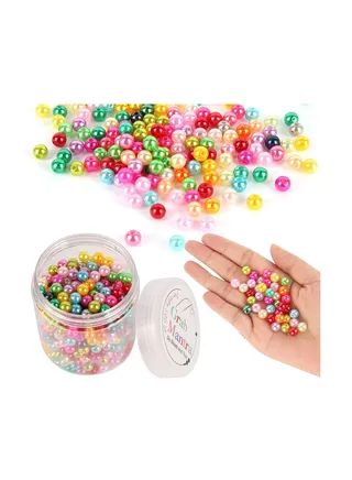 550 Pcs 8mm Tiny Satin Luster Glass Multicolor Pearl Beads Round Loose Spacer For Jewelry Making 