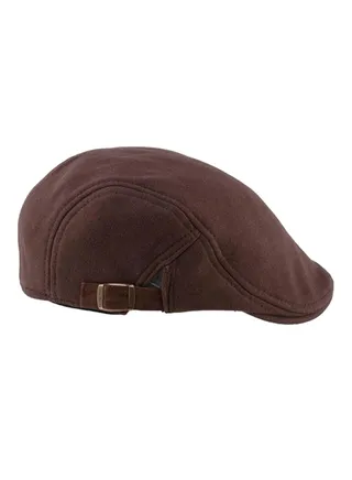 Solid Pattern Duckbill Flat Cap Brown 