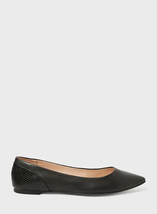 Textured Panel Ballerinas 