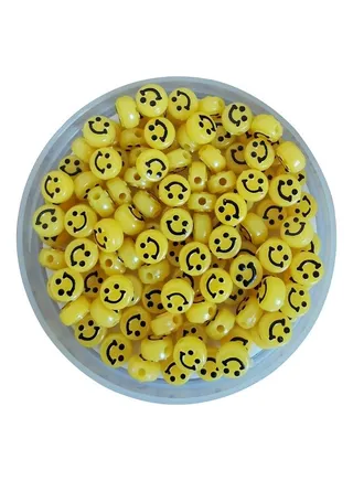 250 Smiley Face Flat Beads for Jewelry Making 