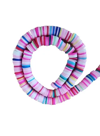 Flat Round Polymer Clay Beads Chip Disk Loose Spacer Handmade Jewelry Making 