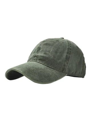 Solid Pattern Adjustable Snapback Cap Pea Green 