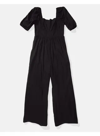 AE Puff Sleeve Wide-Leg Jumpsuit 
