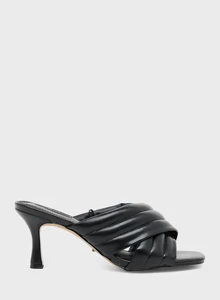 Quilted Mid Heel Sandals 