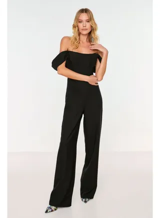 Jumpsuit - Black - Carmen Collar 