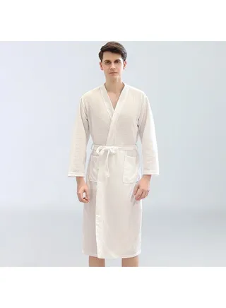 Solid Pattern Water Absorption Bath Robe 
