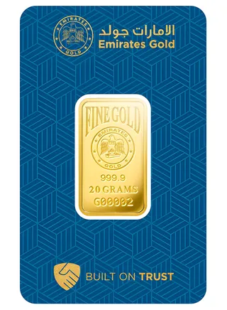 Emirates Gold 20g Gold Bar Fine Gold 999.9 Purity - 20 Grams 
