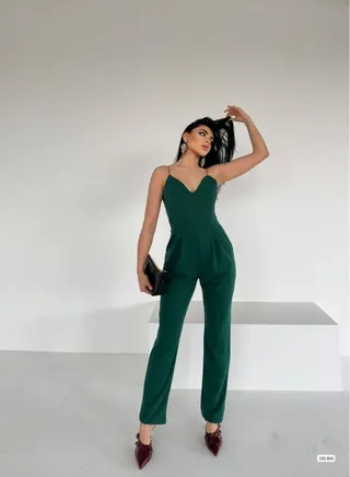 Straps regular fit jumpsuit - Green 