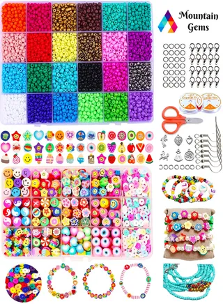 Seed Beads Kit Colors and Alphabet Letter Beads for Bracelet Jewelry Making 