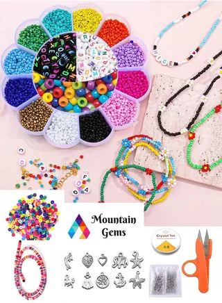 Craft Beads Assorted Kit with Organizer Box for DIY Jewelry Making 
