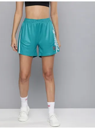 Regular Fit Rapid-Dry Anti-Static Antimicrobial Football Shorts Peacock Blue / Optic White 