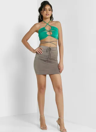 Strappy Bodycon Mini Skirt