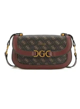 Guess Dagan 4G Logo Brown Crossbody Bag for Women 