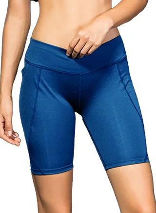 High Waist Workout Running Shorts Blue 