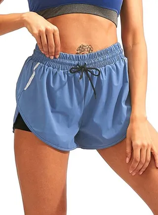 Tie-Waist Training Shorts Blue 