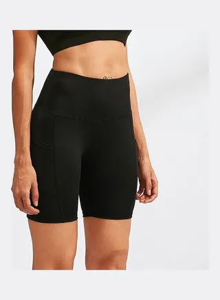 Quick Dry High Rise Shorts Black 