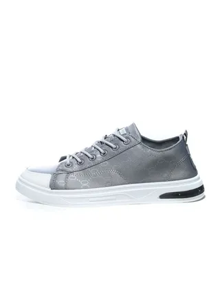 Basic Flat Canvas Sneakers For Men - Grey 