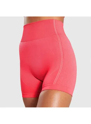 High Waist Running Shorts Pants Pink 