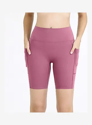 High Waist Pocket Sports Shorts Pink 
