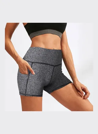 High Waist Workout Training Shorts Grey 