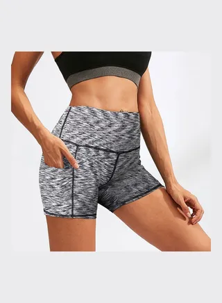 High Waist Running Workout Shorts Grey 