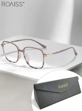 Women's Blue Light Blocking Sunglasses Anti UV and Glare Blue Light Filter Computer Glasses Square Color Changing Anti Eyestrain Headache Eyewear Transparent Multicolour 