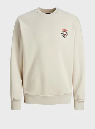 Casual Printed Crew Neck Sweatshirt