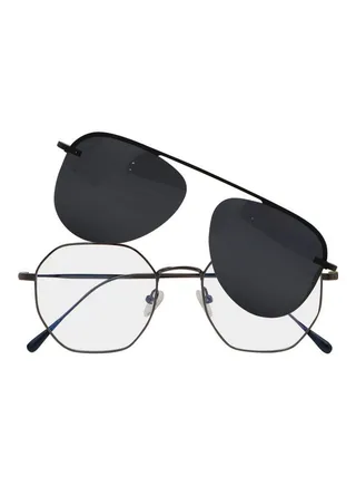 Oversized Anti-Blue Light With Clip On Sunglasses 