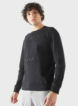 Textured Crew Neck Sweatshirt