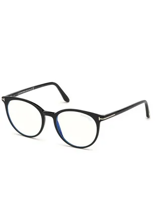 Unisex Round Eyeglass Frame - TF5575B 001 51 - Lens Size: 51 Mm 