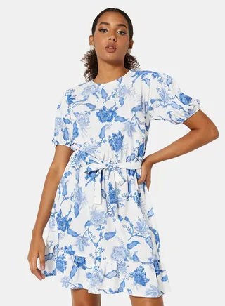 Lorna Floral Print Mini Dress 