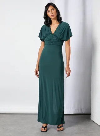 Drape Detail Dress Green 