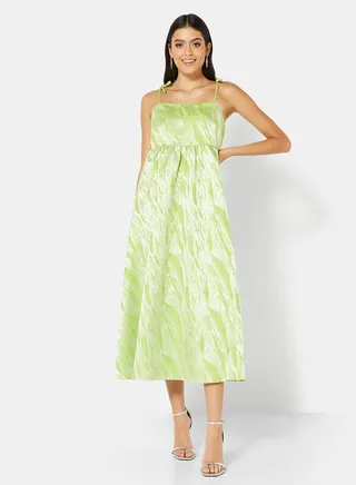 Recycled Square Neck Midi Dress 