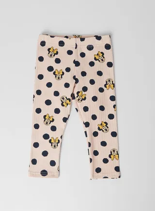 Kids Polka Dot Print Leggings Peach Whip 