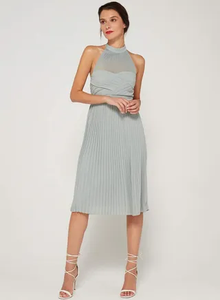 Samantha Pleated Dress Green 