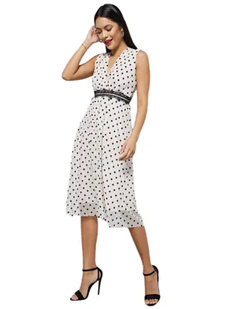 Polka Dot Dress White/Black 