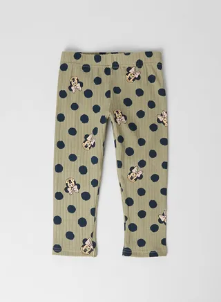 Kids Polka Dot Print Leggings Silver Sage 