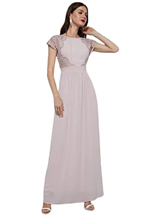 Pleated Lace Dress Lilac 