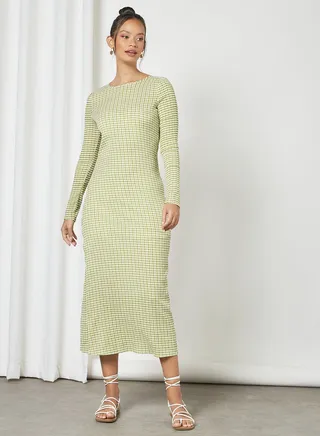 Open Back Dress Green 