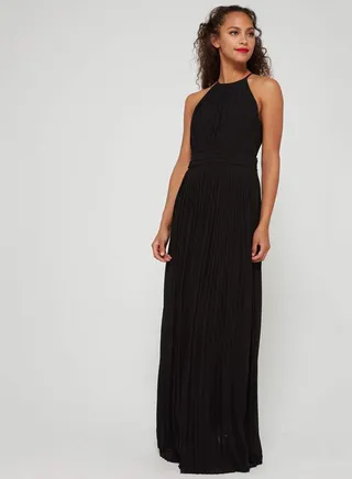 Serene Halter Neck Dress Black 