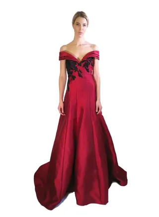 Off Shoulder Maxi Dress Red 