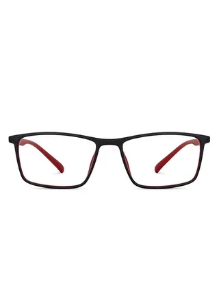 Zero Power Bluecut & Antiglare Rectangular Shape Computer Eyeglasses LB E14255 - Lens Size: 53mm - Black 